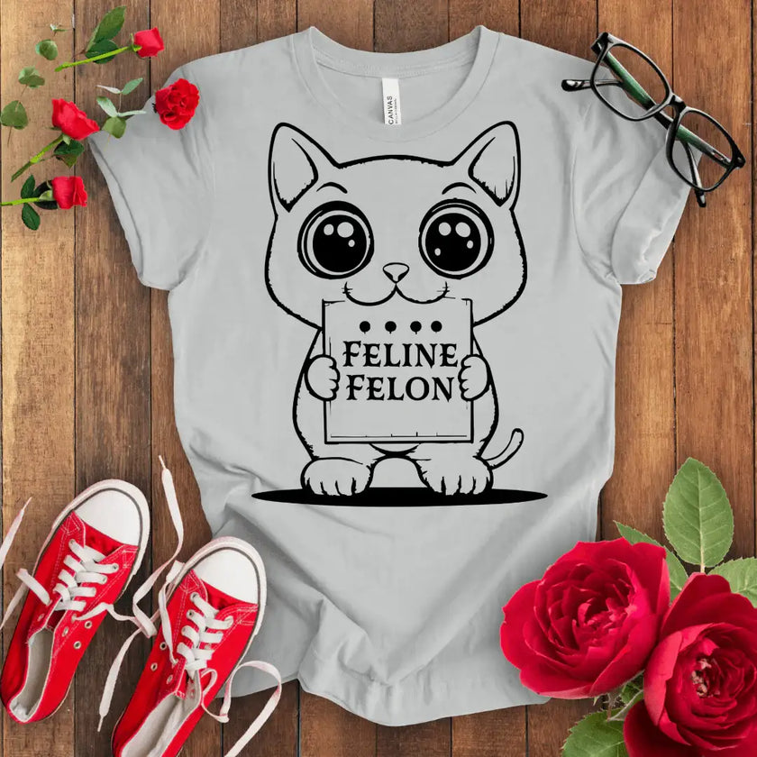 Feline Felon Kitten T-shirt - STYLISHOUR