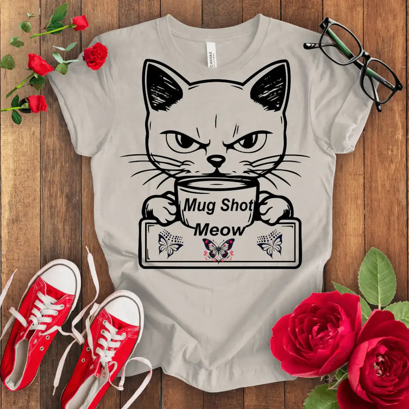 Meow Mug T-shirt - Paws-itively purrfect attire! - STYLISHOUR