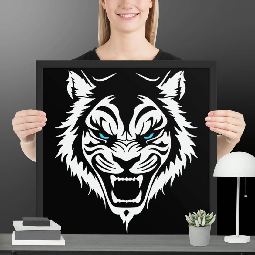 Fearless Roaring Tiger Wall Art Framed poster - STYLISHOUR