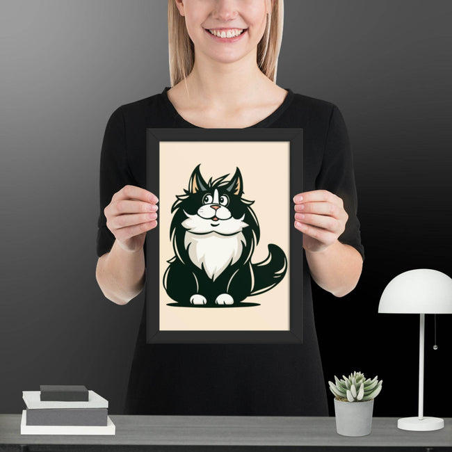 Cute Cat Illustration Framed poster - STYLISHOUR