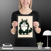 Cute Cat Illustration Framed poster - STYLISHOUR