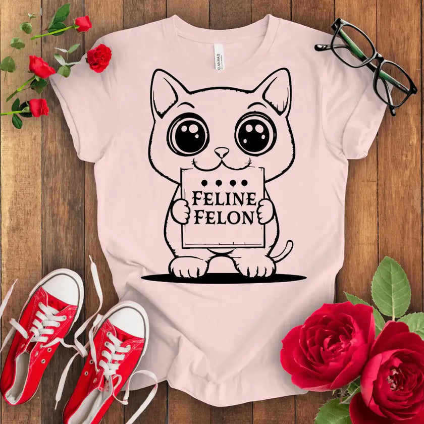 Feline Felon Kitten T-shirt - STYLISHOUR