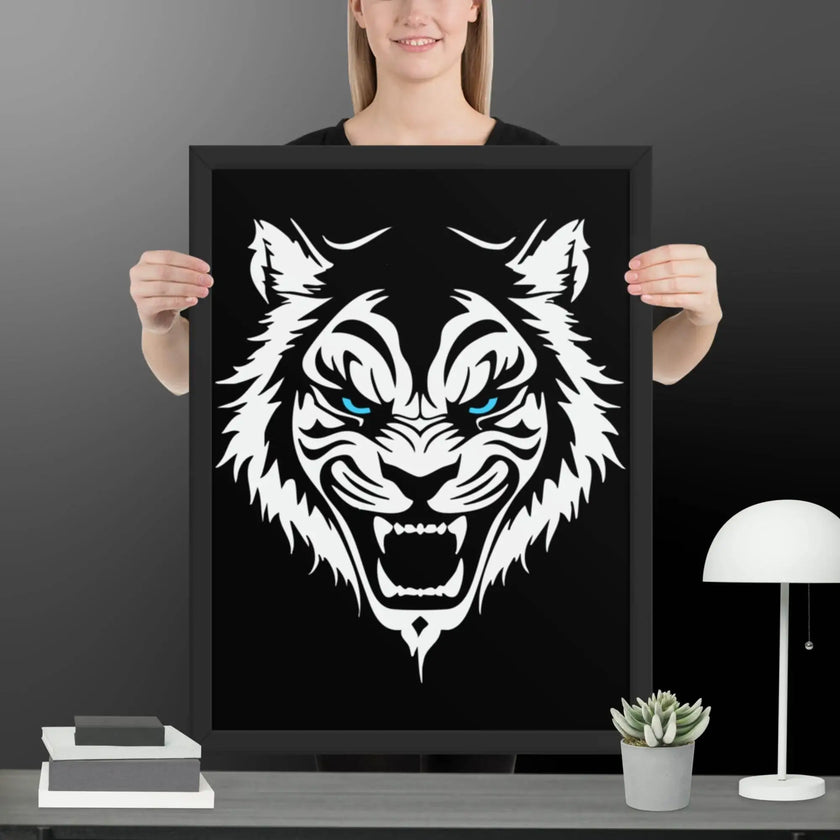 Fearless Roaring Tiger Wall Art Framed poster - STYLISHOUR