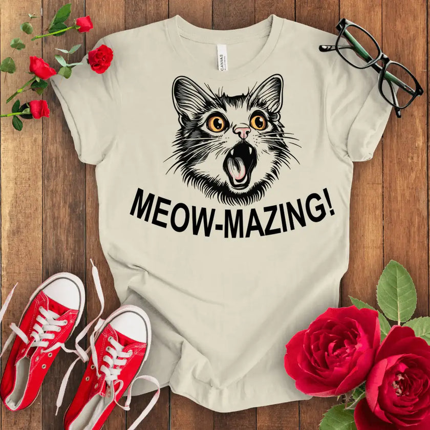 Meow Cat Tee - Purr-fectly Amazing - STYLISHOUR