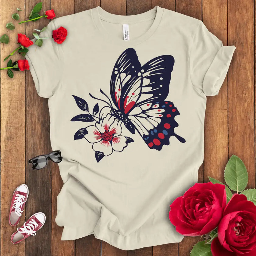 Fluttering Garden Magic Butterfly T-shirt - STYLISHOUR