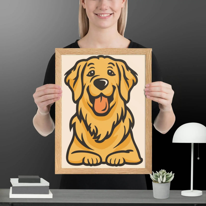 Golden Dog Framed matte paper poster - STYLISHOUR