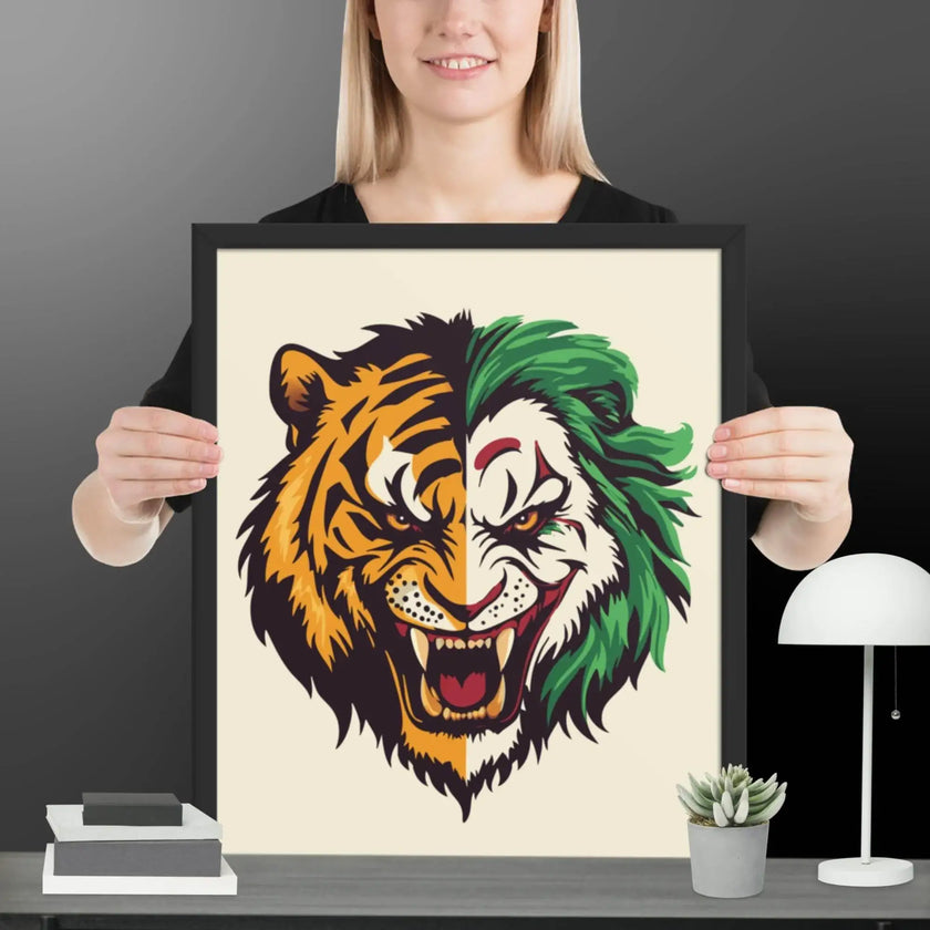 Roaring Madness – Joker Lion Fusion Art Print - STYLISHOUR