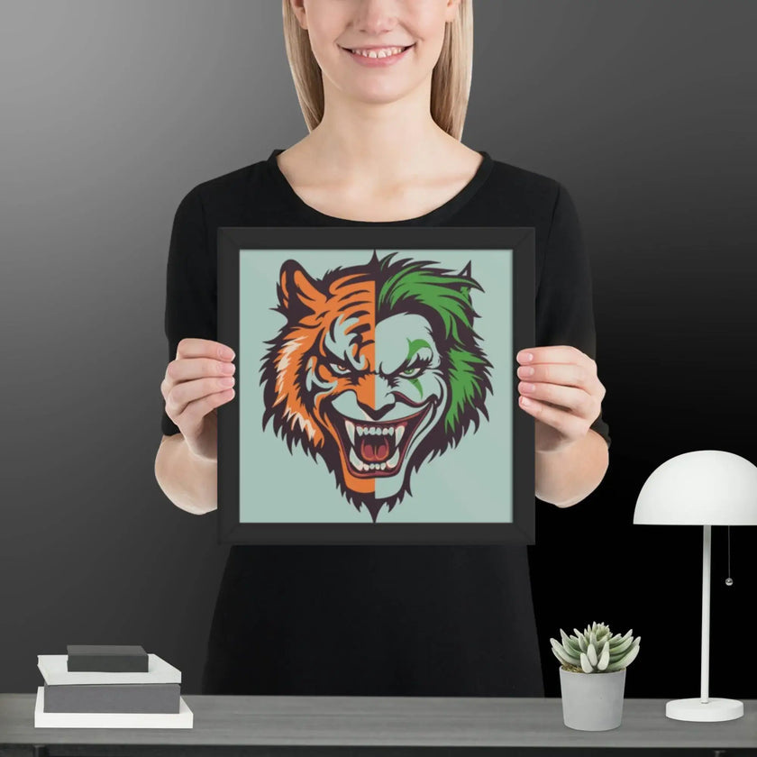 Savage Smile – Joker-Lion Fusion Framed poster - STYLISHOUR