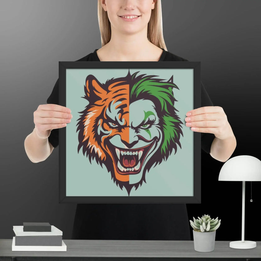 Savage Smile – Joker-Lion Fusion Framed poster - STYLISHOUR