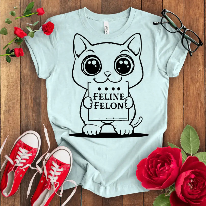 Feline Felon Kitten T-shirt - STYLISHOUR