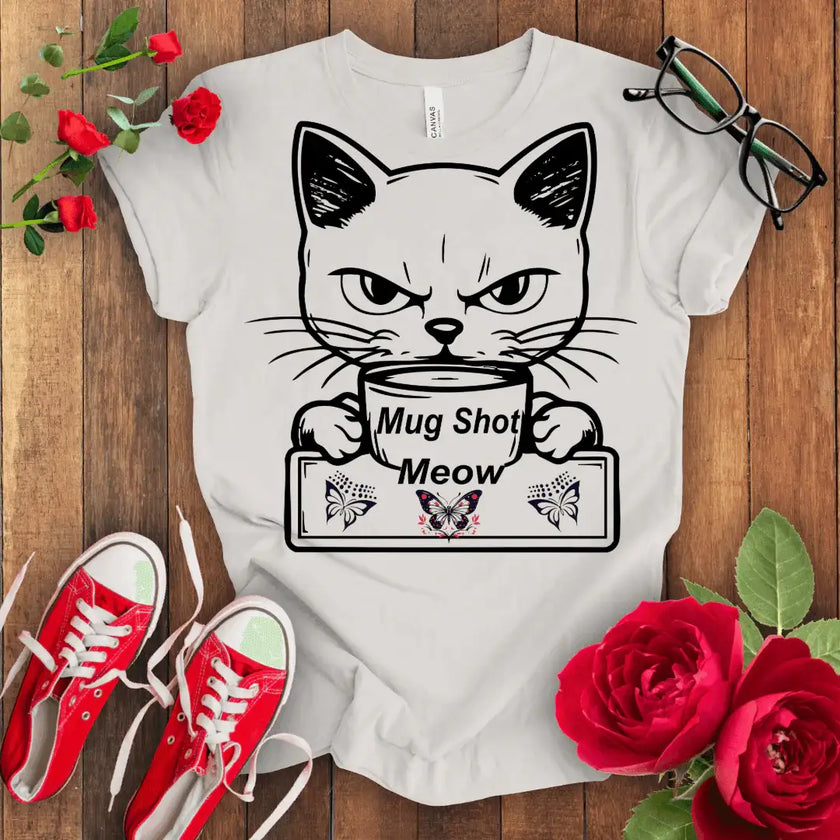 Meow Mug T-shirt - Paws-itively purrfect attire! - STYLISHOUR