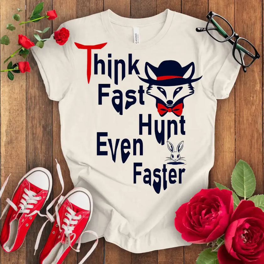 Think Fast Hunt Even Faster T-shirt - STYLISHOUR