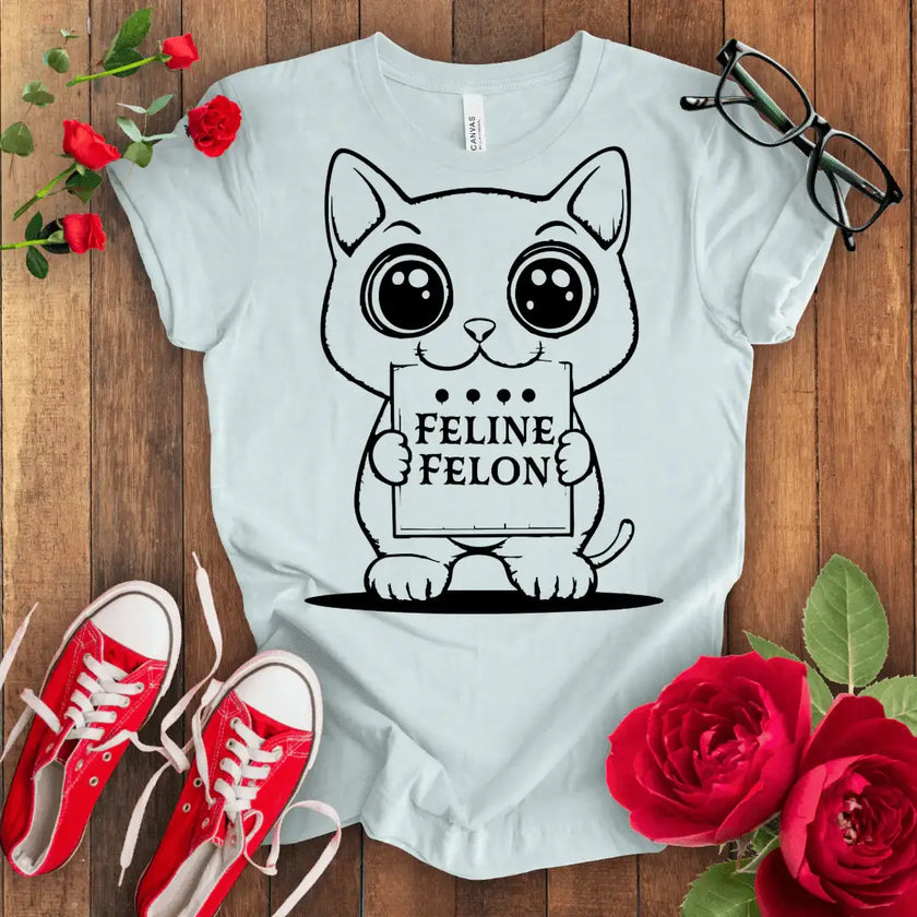 Feline Felon Kitten T-shirt - STYLISHOUR