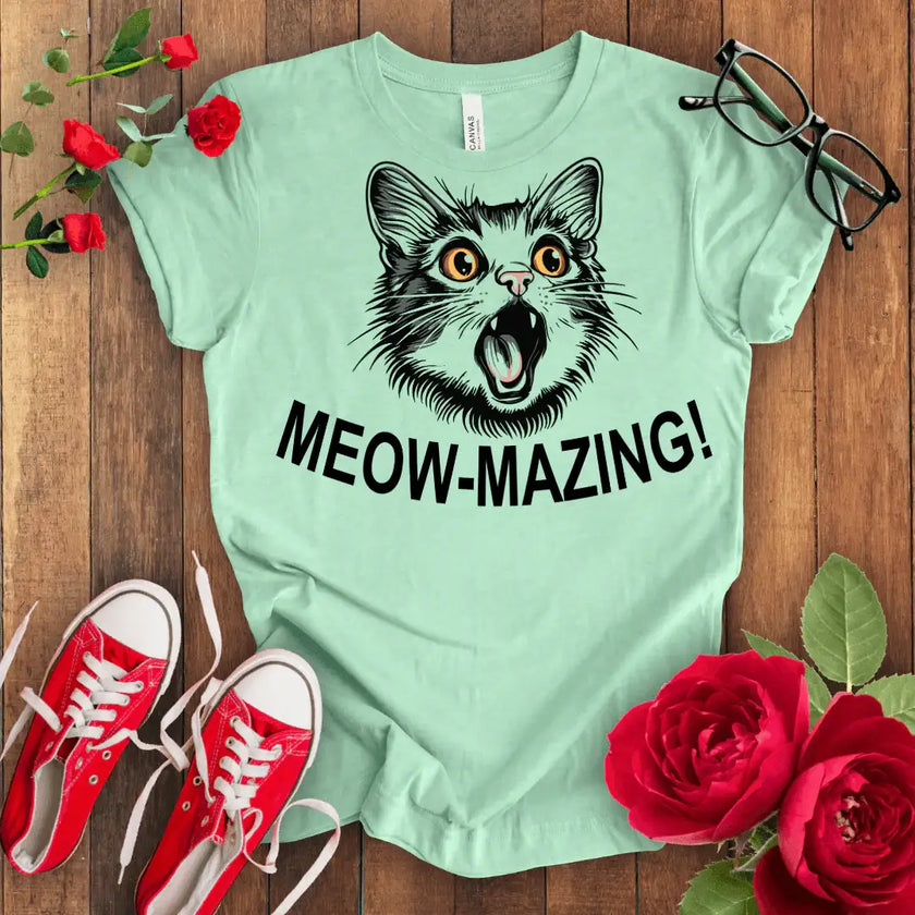 Meow Cat Tee - Purr-fectly Amazing - STYLISHOUR