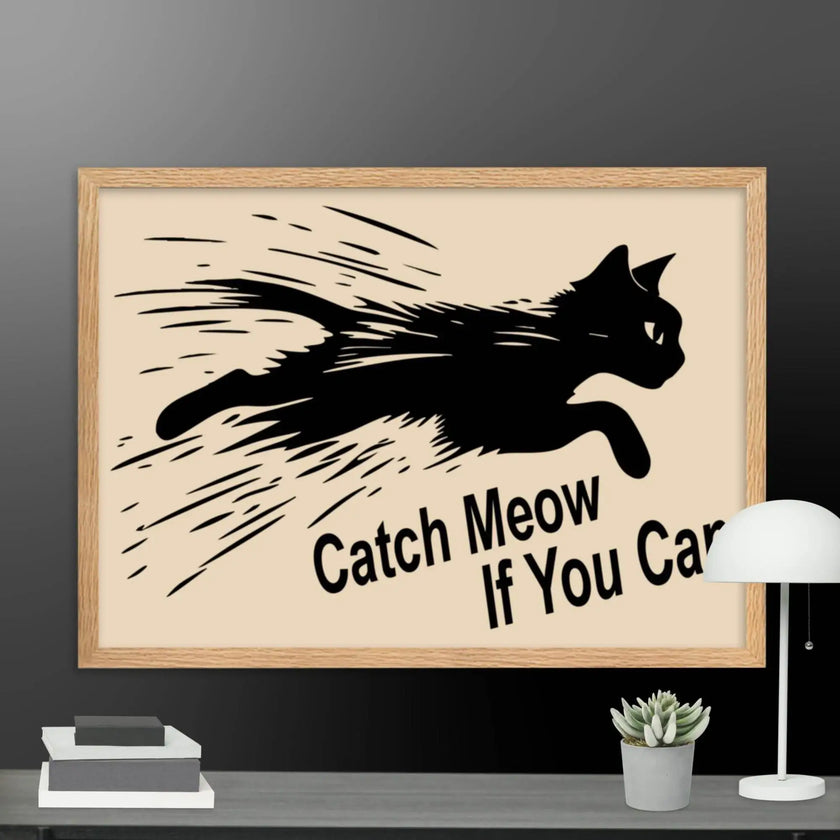Jumping Cat Framed matte paper poster - STYLISHOUR