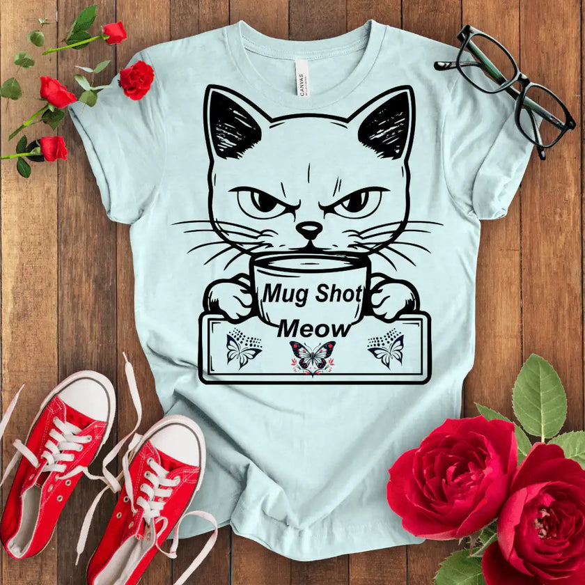 Meow Mug T-shirt - Paws-itively purrfect attire! - STYLISHOUR