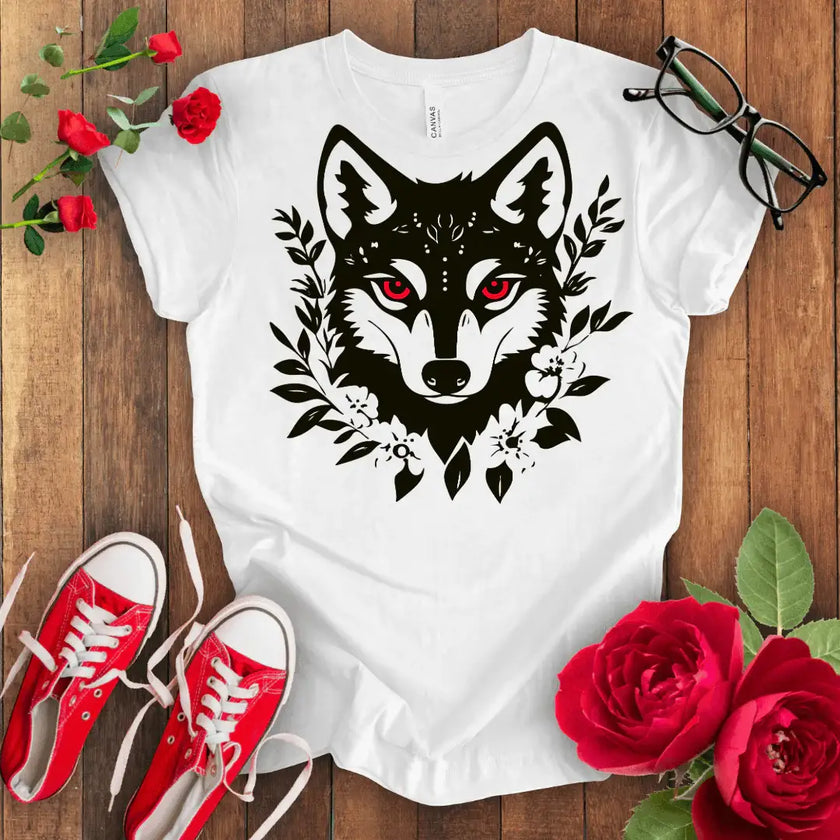 Red Wolf Eye Tee - Fearless Style - STYLISHOUR