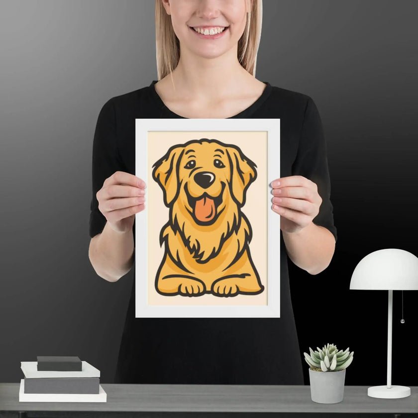 Golden Dog Framed matte paper poster - STYLISHOUR