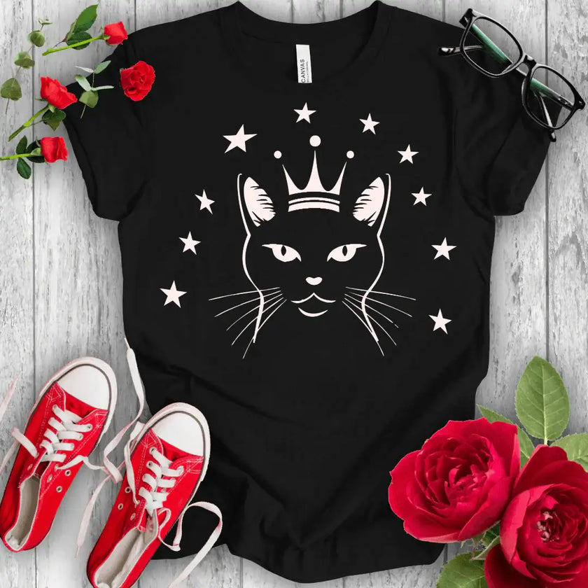 Crowned Kitty Tee - Rule the Catwalk in Style - STYLISHOUR