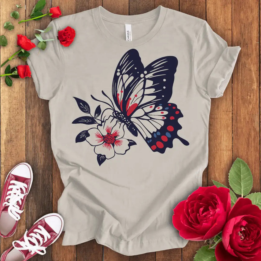 Fluttering Garden Magic Butterfly T-shirt - STYLISHOUR