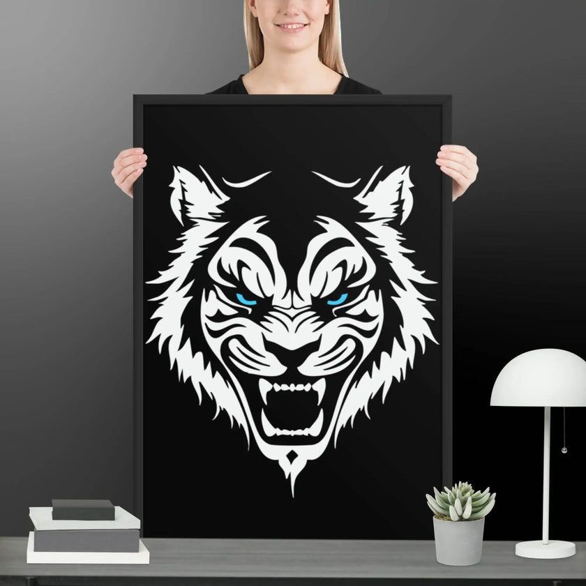 Fearless Roaring Tiger Wall Art Framed poster - STYLISHOUR