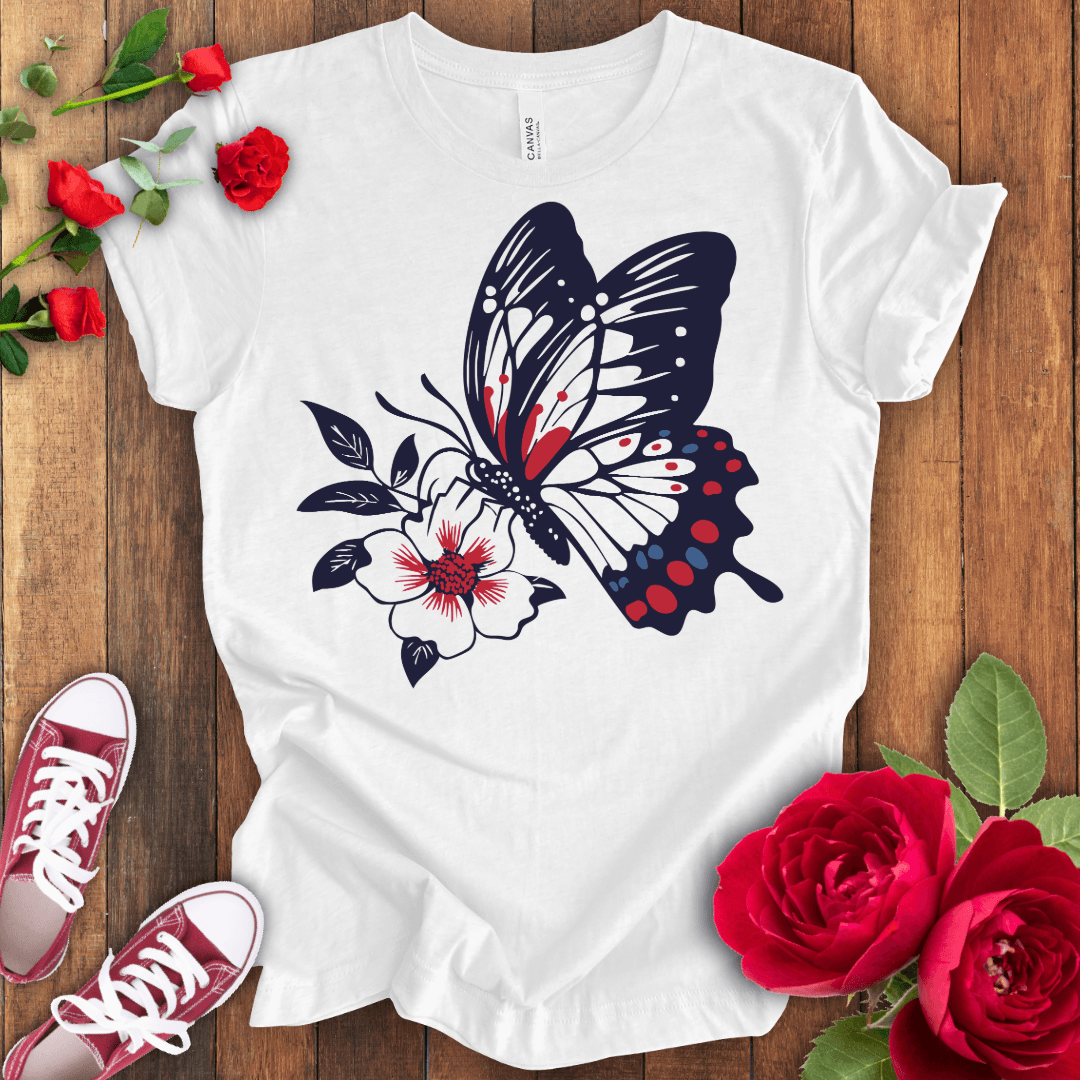 Fluttering Garden Magic Butterfly T-shirt - STYLISHOUR