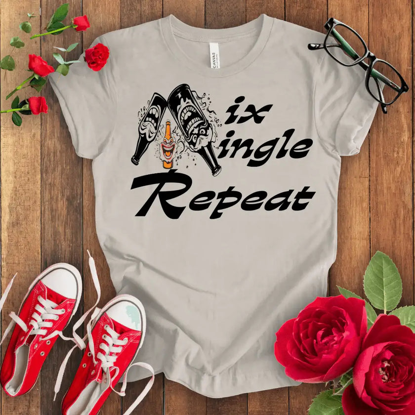 Mix Mingle Repeat Wine T-shirt - STYLISHOUR