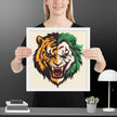 Roaring Madness – Joker Lion Fusion Art Print - STYLISHOUR