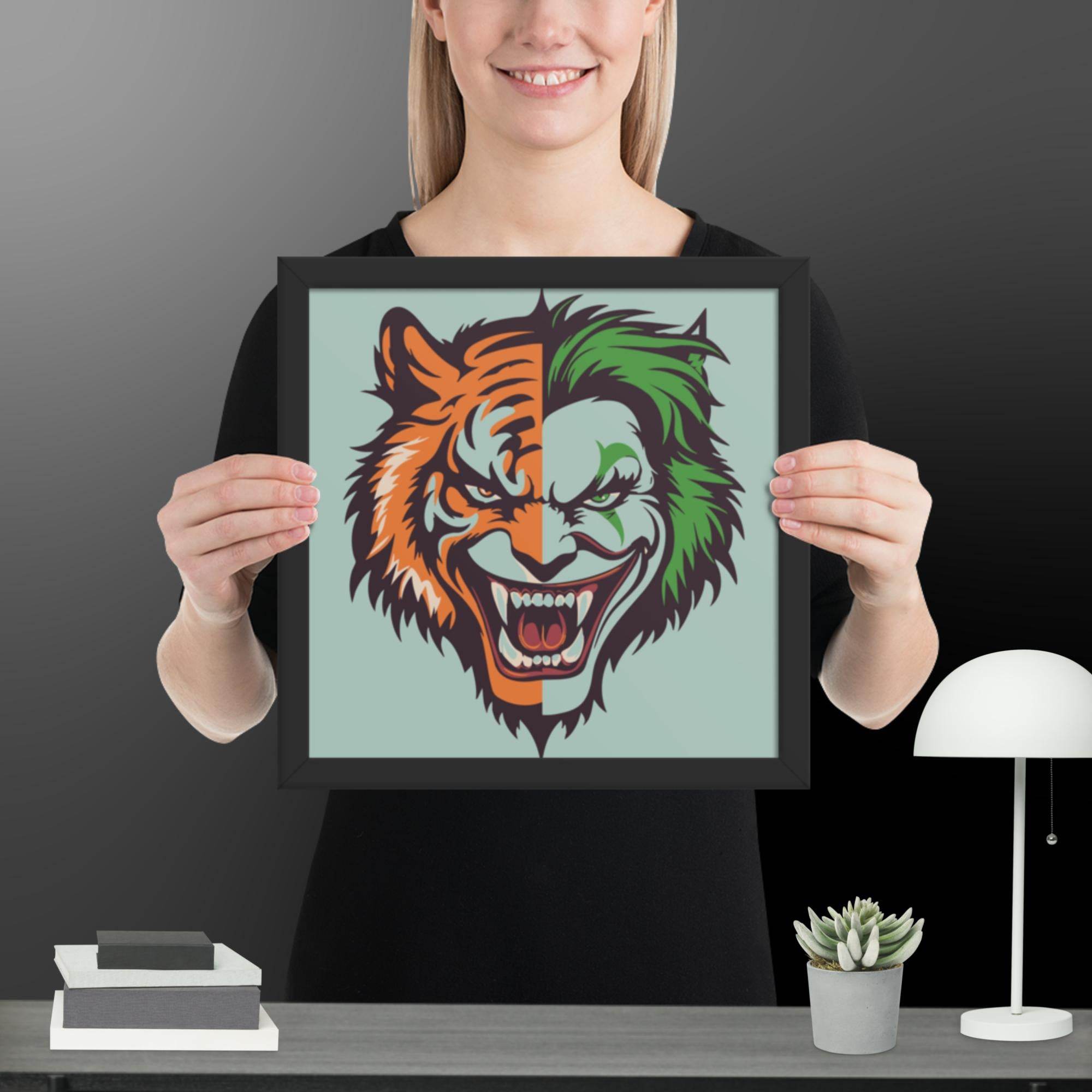 Savage Smile – Joker-Lion Fusion Framed poster - STYLISHOUR