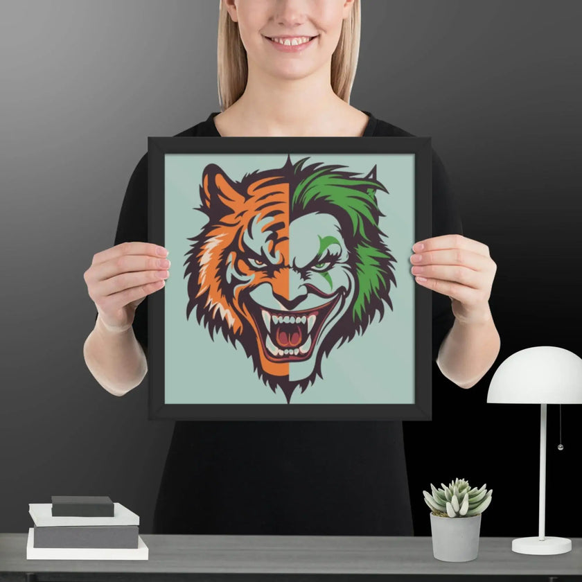 Savage Smile – Joker-Lion Fusion Framed poster - STYLISHOUR