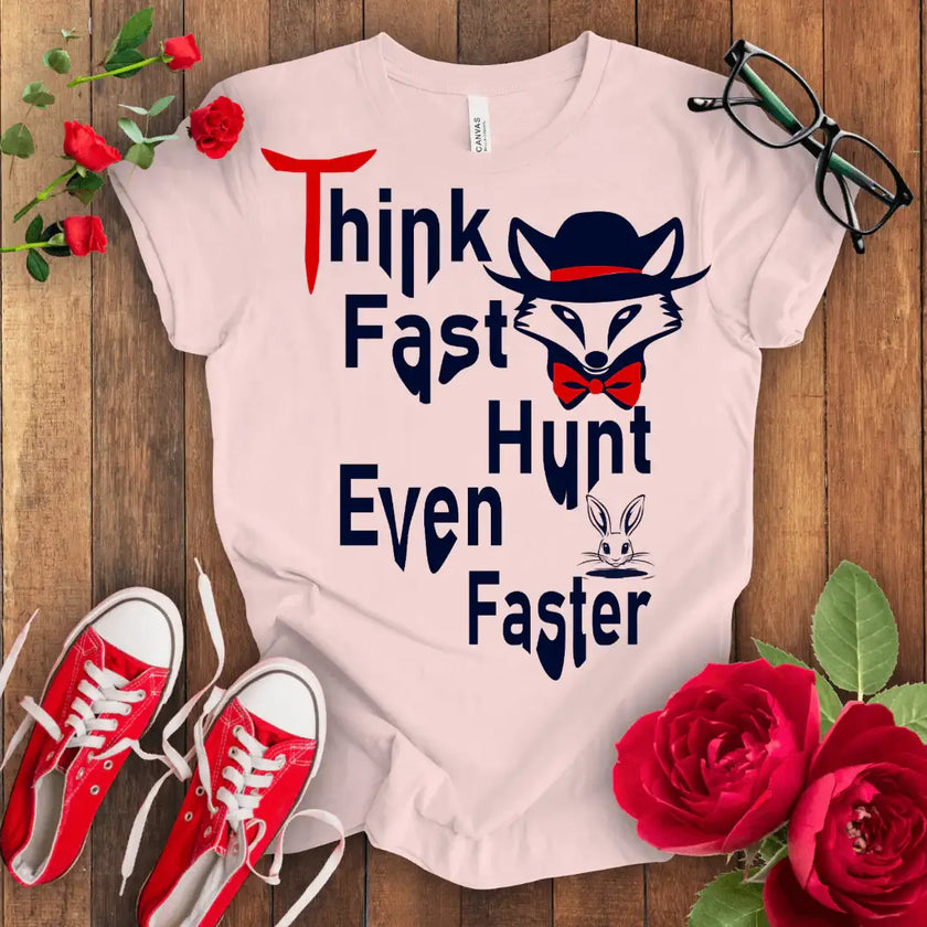 Think Fast Hunt Even Faster T-shirt - STYLISHOUR