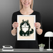 Cute Cat Illustration Framed poster - STYLISHOUR