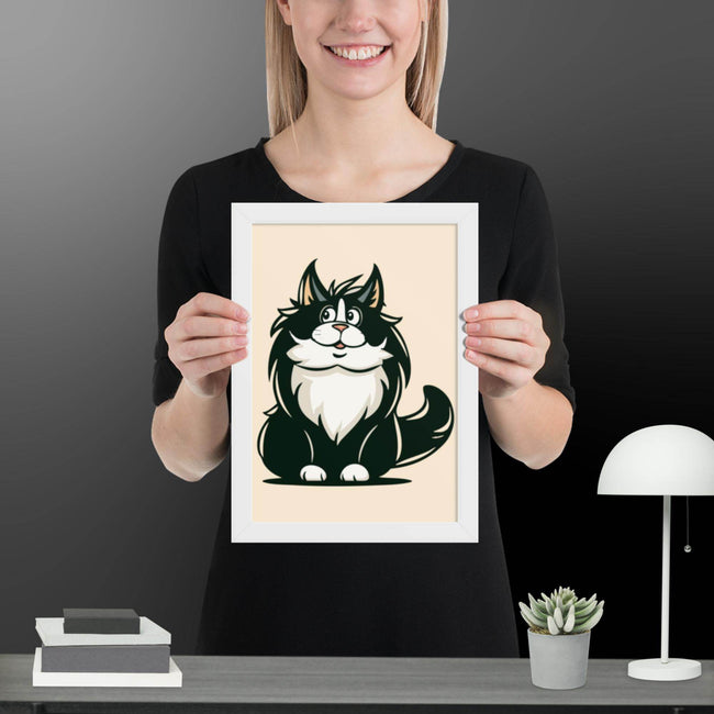 Cute Cat Illustration Framed poster - STYLISHOUR