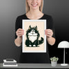 Cute Cat Illustration Framed poster - STYLISHOUR