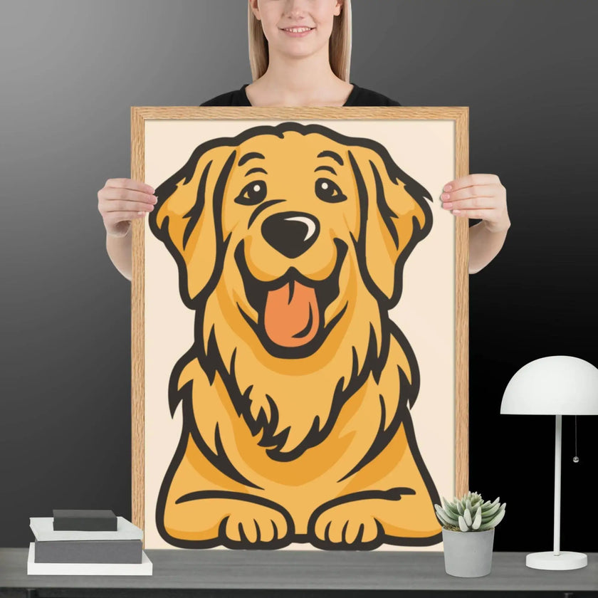 Golden Dog Framed matte paper poster - STYLISHOUR