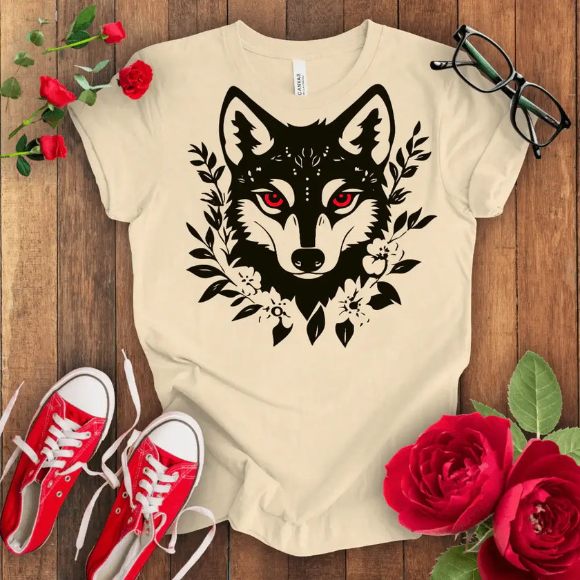Red Wolf Eye Tee - Fearless Style - STYLISHOUR