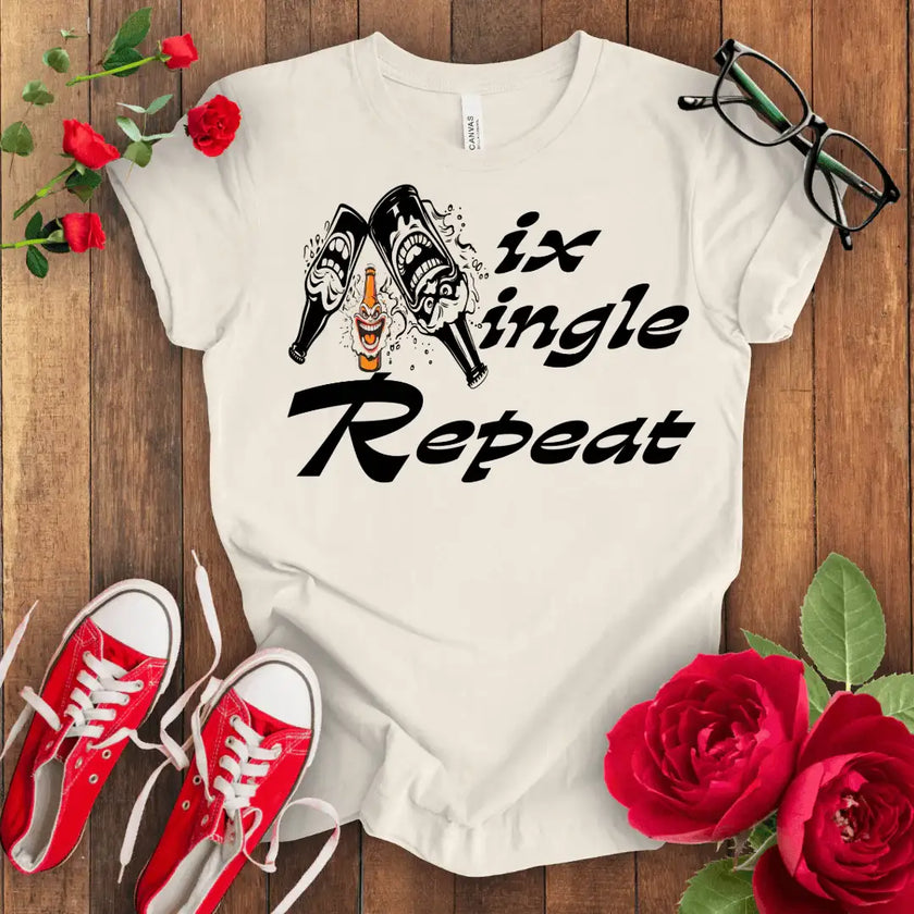 Mix Mingle Repeat Wine T-shirt - STYLISHOUR