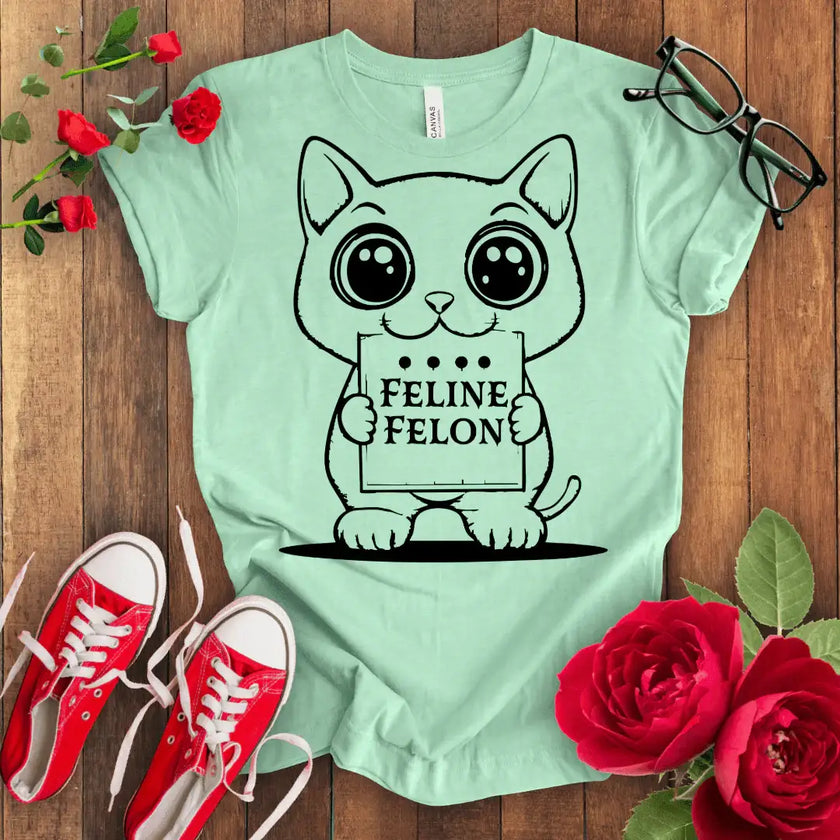 Feline Felon Kitten T-shirt - STYLISHOUR