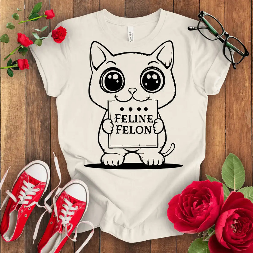 Feline Felon Kitten T-shirt - STYLISHOUR