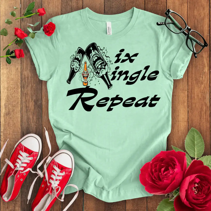 Mix Mingle Repeat Wine T-shirt - STYLISHOUR
