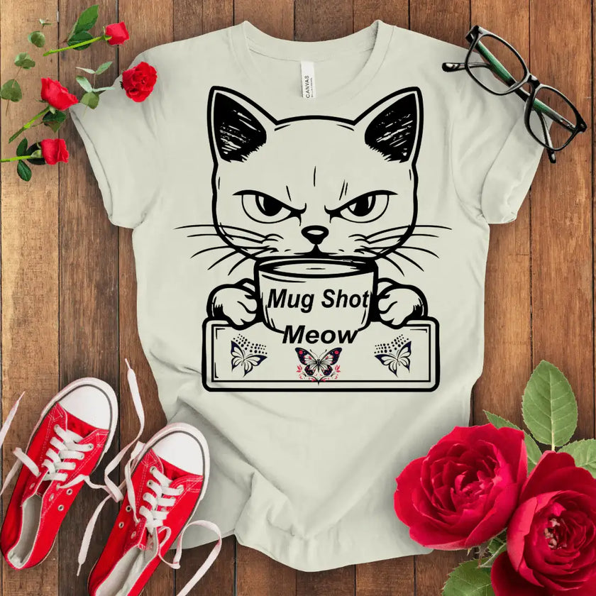 Meow Mug T-shirt - Paws-itively purrfect attire! - STYLISHOUR