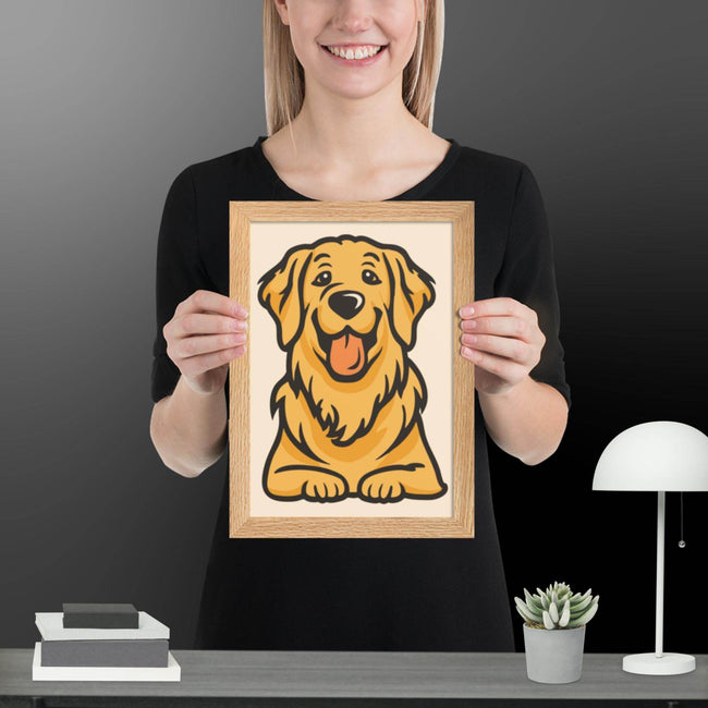 Golden Dog Framed matte paper poster - STYLISHOUR