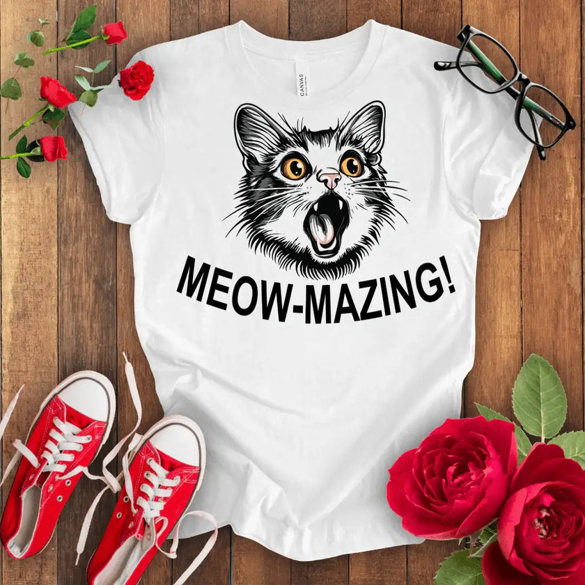 Meow Cat Tee - Purr-fectly Amazing - STYLISHOUR
