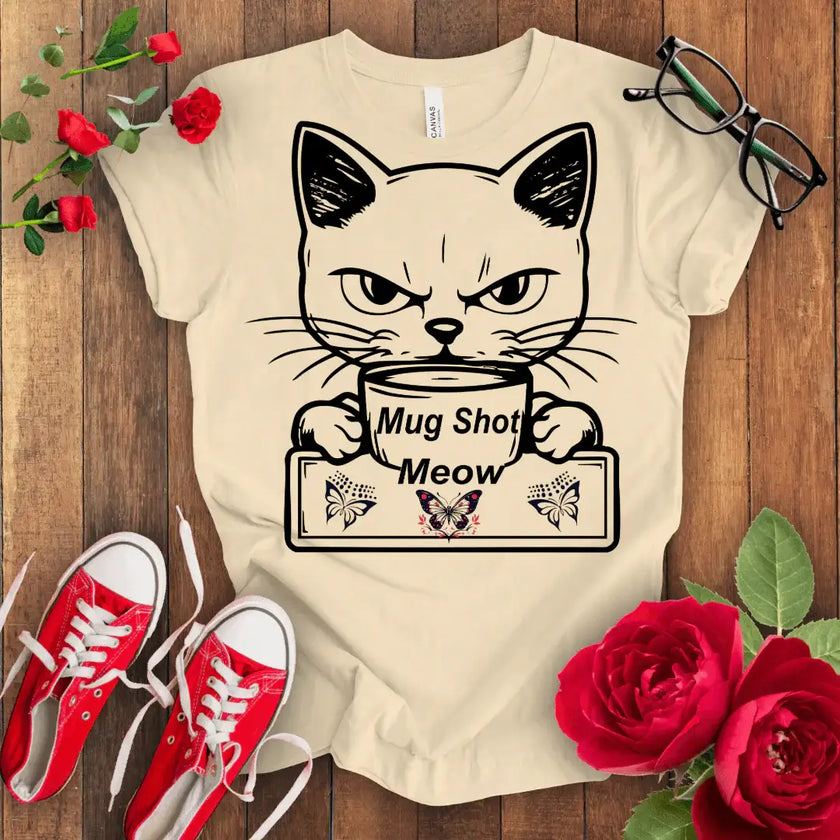 Meow Mug T-shirt - Paws-itively purrfect attire! - STYLISHOUR