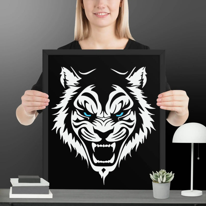Fearless Roaring Tiger Wall Art Framed poster - STYLISHOUR