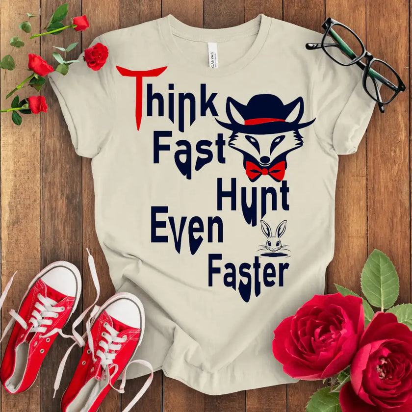 Think Fast Hunt Even Faster T-shirt - STYLISHOUR