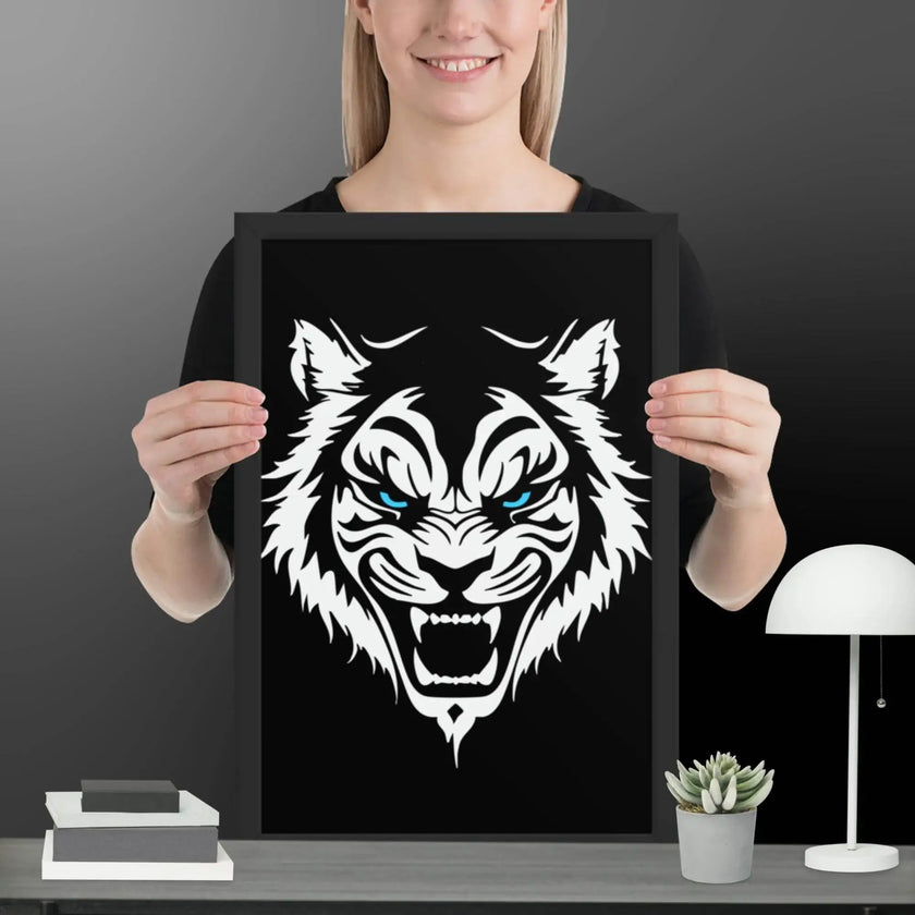 Fearless Roaring Tiger Wall Art Framed poster - STYLISHOUR