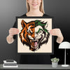 Roaring Madness – Joker Lion Fusion Art Framed poster - STYLISHOUR