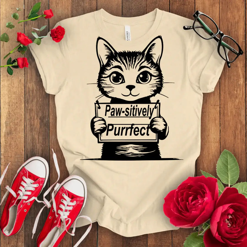 Positively Perfect Kitten T-shirt - STYLISHOUR
