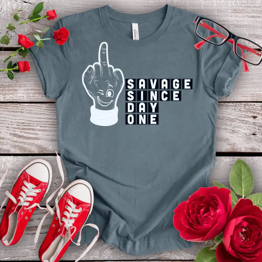 Savage since Day One Premium T-shirt - STYLISHOUR